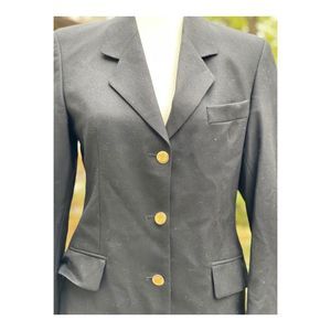 Vintage 80s 90s Burberrys Women’s Wool Blazer Black Single Breasted Sz M